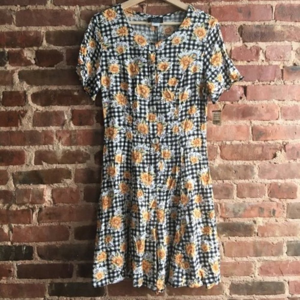 NEW Fritzi of California Sunflower Romper DEADSTOCK Women's Size Medium Vintage
